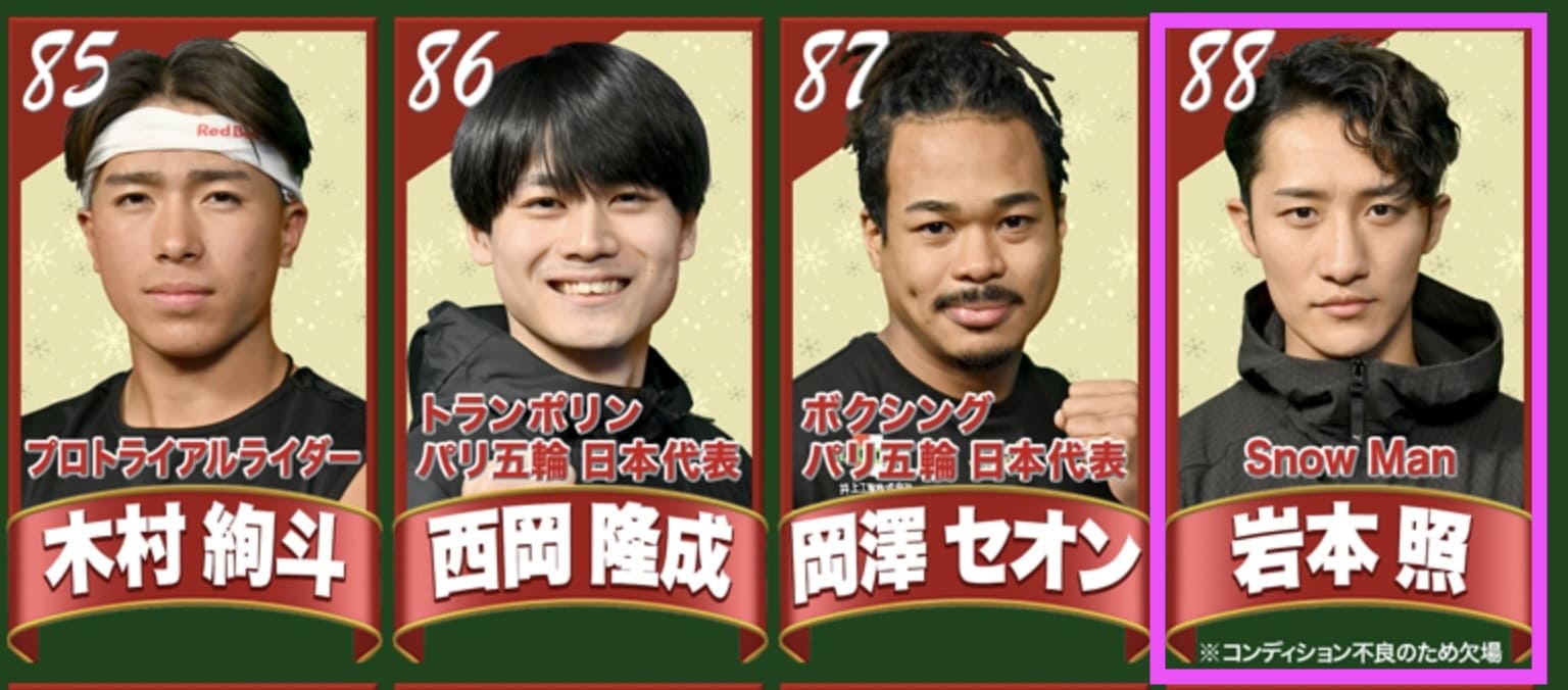 岩本照 SASUKE2025 コンディション不良